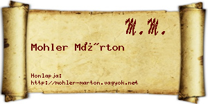 Mohler Márton névjegykártya