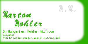 marton mohler business card